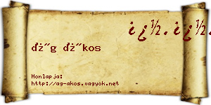 Ág Ákos névjegykártya